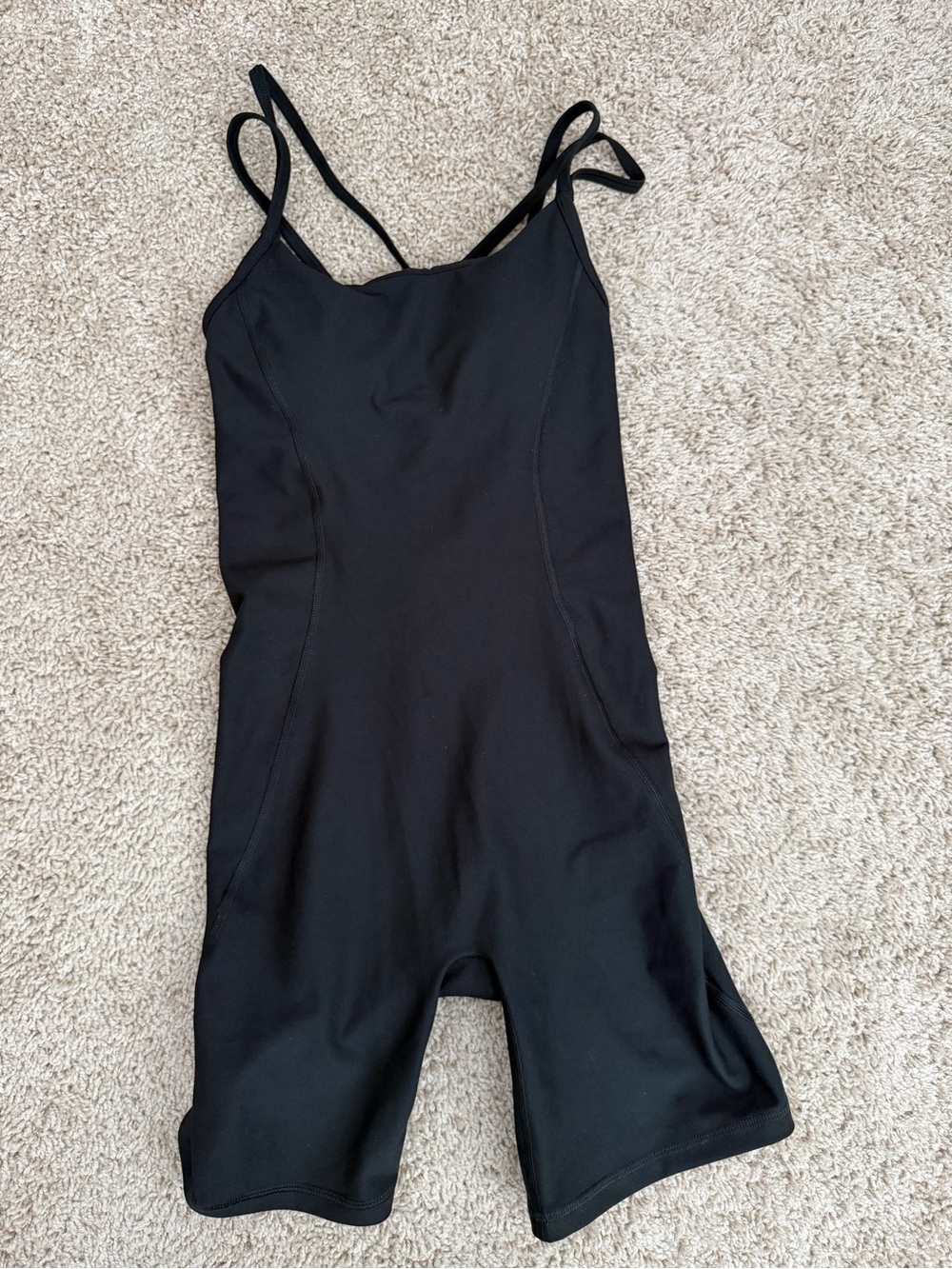 Abercrombie YPB SculptLUX Black Unitard Romper Bodysuit Shorts Size Small